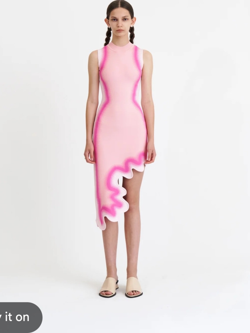BROOKLYN WAVY ASYMMETRIC DRESS NWT large